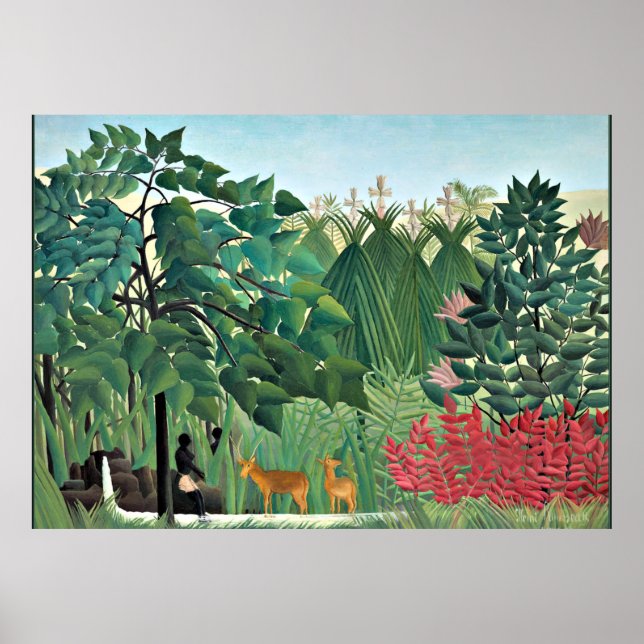 Der Wasserfall von Henri Rousseau Poster (Vorne)