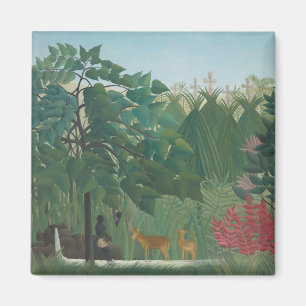 Der Wasserfall von Henri Rousseau, Vintage Fine Ar Magnet
