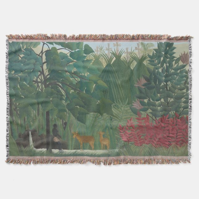 Der Wasserfall von Henri Rousseau, Vintage Kunst Decke (Vorderseite)