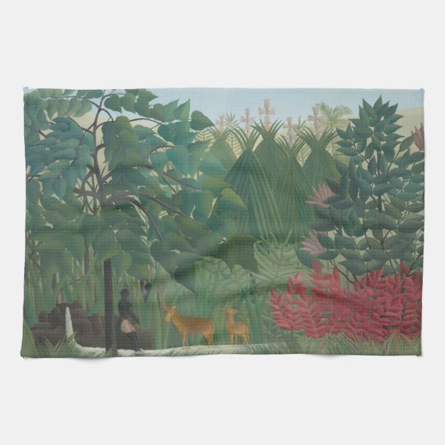 Der Wasserfall von Henri Rousseau, Vintage Kunst Küchentuch (Horizontal)