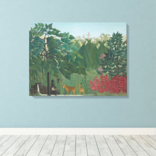 Der Wasserfall von Henri Rousseau, Vintage Kunst Leinwanddruck
