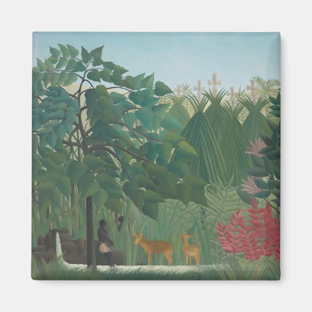 Der Wasserfall von Henri Rousseau, Vintage Kunst Magnet (Vorne)