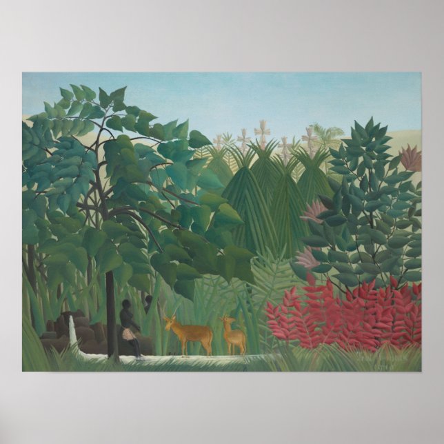 Der Wasserfall von Henri Rousseau, Vintage Kunst Poster (Vorne)