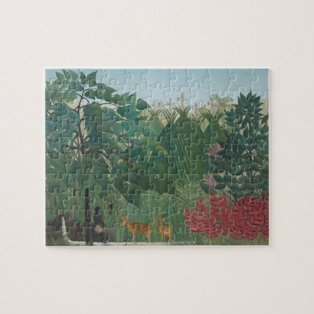 Der Wasserfall von Henri Rousseau, Vintage Kunst Puzzle (Horizontal)