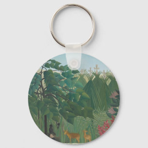 Der Wasserfall von Henri Rousseau, Vintage Kunst Schlüsselanhänger