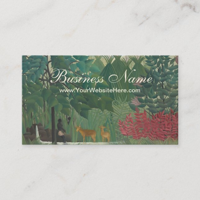 Der Wasserfall von Henri Rousseau, Vintage Kunst Visitenkarte (Vorderseite)
