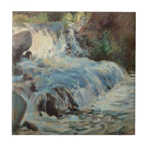 Der Wasserfall von Twachtman, Vintage-Impressionis Fliese