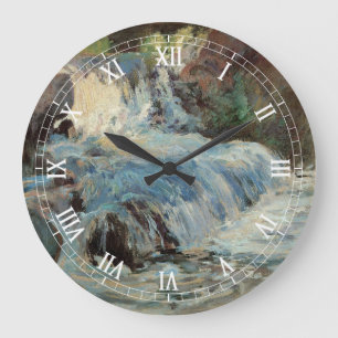 Der Wasserfall von Twachtman, Vintage-Impressionis Große Wanduhr