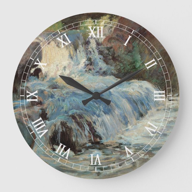 Der Wasserfall von Twachtman, Vintager Impressioni Große Wanduhr (Vorderseite)
