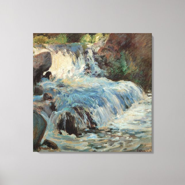 Der Wasserfall von Twachtman, Vintager Impressioni Leinwanddruck (Vorderseite)