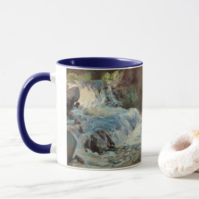 Der Wasserfall von Twachtman, Vintager Impressioni Tasse (Mit Donut)