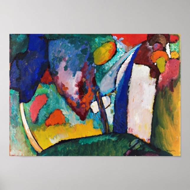 Der Wasserfall, Wassily Kandinsky Poster (Vorne)
