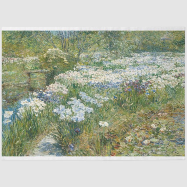 Der Wassergarten (von Childe Hassam) Seidenpapier (Vorderseite)
