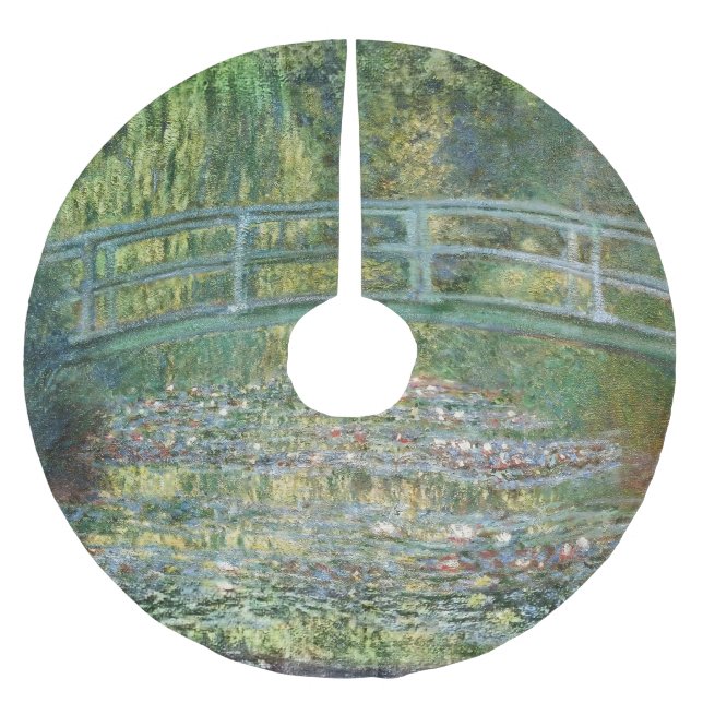 Der Wasserhühnerteich | Vintage französische Maler Polyester Weihnachtsbaumdecke (Vorderseite)