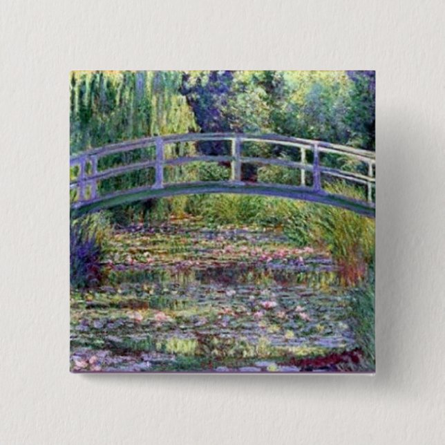 Der Wasserlily-Teich von Claude Monet Button (Vorderseite)