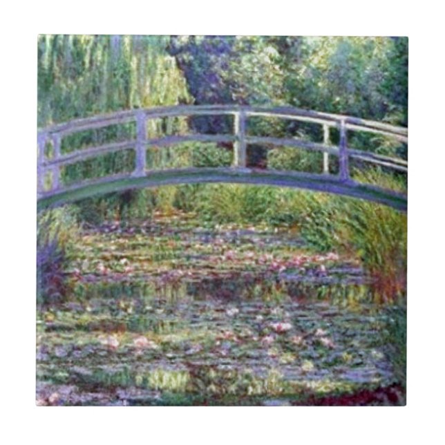 Der Wasserlily-Teich von Claude Monet Fliese (Vorderseite)