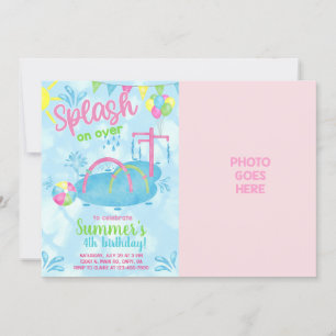 Der Wasserpark der Girl Splash Pads lädt zum Gebur Einladung