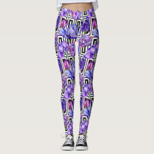 Der Watercolor-Flieder-Leggings der Frauen Leggings