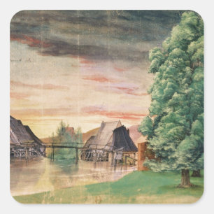 Der Watermill, 1495-97 Quadratischer Aufkleber
