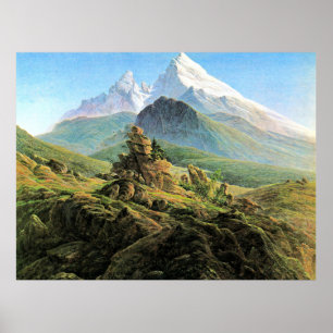 Der Watzmann, die Kunst von Caspar David Friedrich Poster