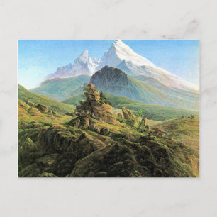 Der Watzmann, die Kunst von Caspar David Friedrich Postkarte