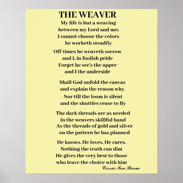 DER WEAVER POEM POSTER (Vorne)