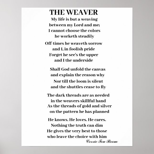 DER WEAVER POEM POSTER (Vorne)
