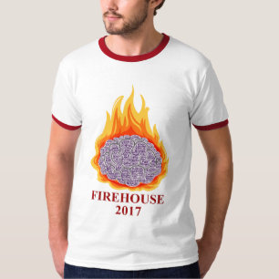 Der Wecker-T-Shirt 2017 lodernder Gehirn-Männer T-Shirt
