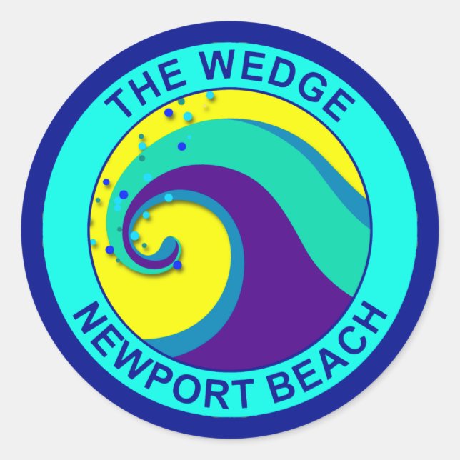Der Wedge, Newport Beach Runder Aufkleber (Vorderseite)