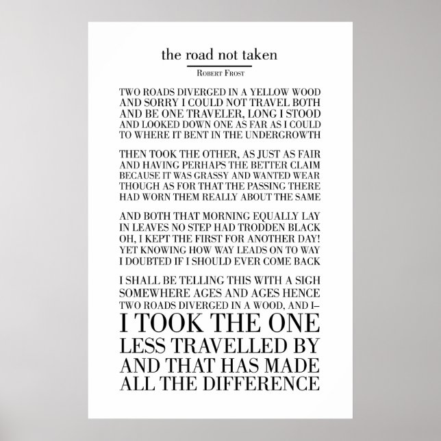 Der Weg, den Robert Frost nicht eingeschlagen hat Poster (Vorne)