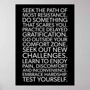 Der Weg der meisten Widerstände - Motivierend Poster