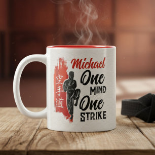 Der Weg des Karate - Pinselstrich Kraft Zweifarbige Tasse