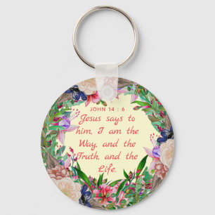 Der Weg, die Wahrheit und das Leben - Button-Schl Schlüsselanhänger