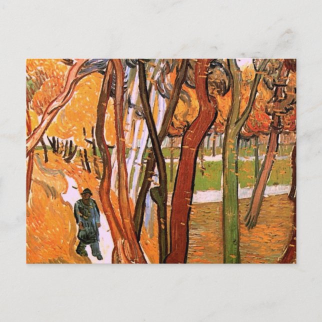 Der Weg: Fallende Blätter von Vincent van Gogh Postkarte (Vorderseite)