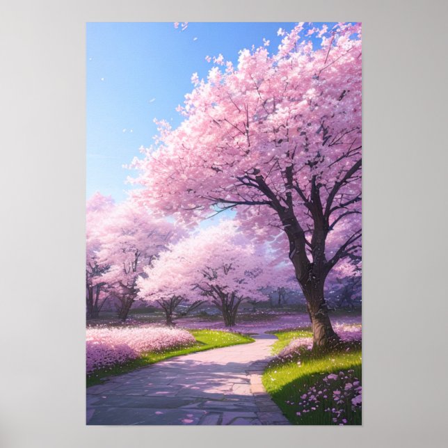 Der Weg in die Schönheit des Frühlings Poster (Vorne)