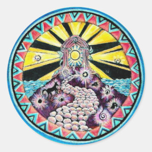 Der Weg-Mandala-Aufkleber Runder Aufkleber