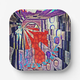 Der Weg von morgen heute: Kunst der Zukunft Pappteller