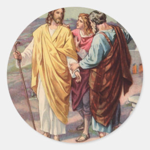Der Weg zum emmaus Runder Aufkleber