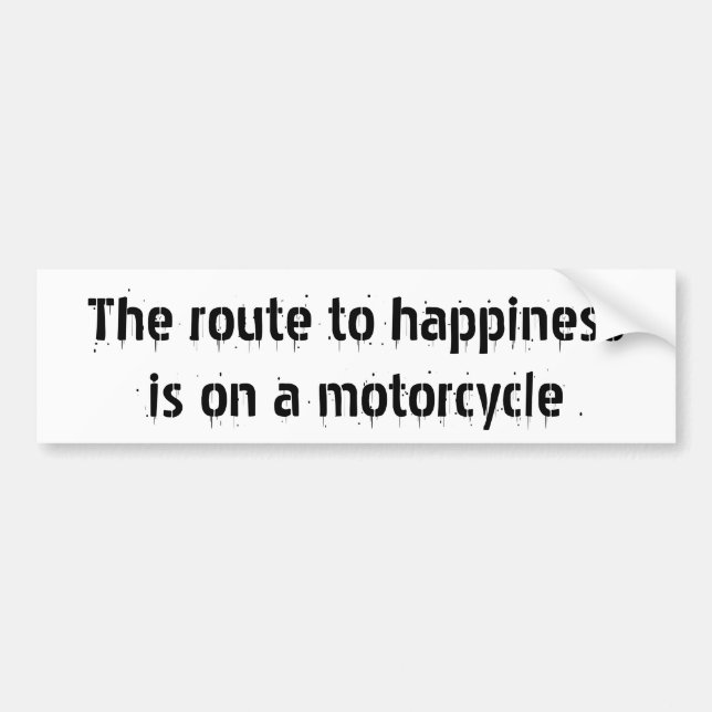 Der Weg zum happinessis auf einem Motorrad Autoaufkleber (Vorne)