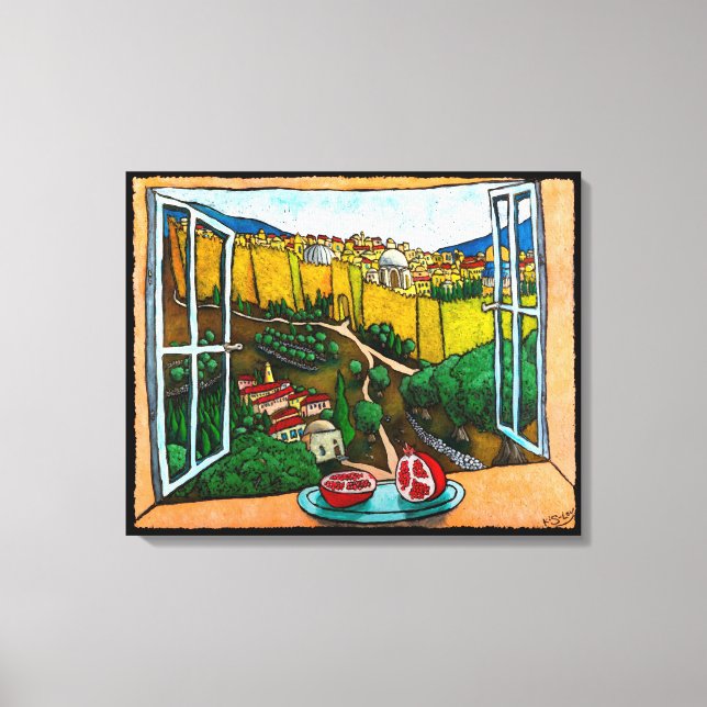 Der Weg zum Jaffa Gate von Jonathan Kis-Lev Leinwanddruck (Vorderseite)