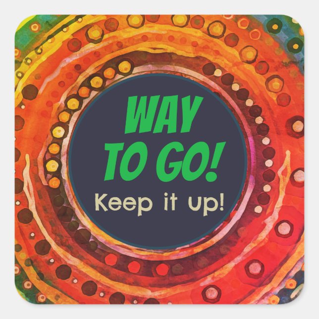 Der Weg zum Spaß farbenfrohe Schüler Lehrer Quadratischer Aufkleber (Vorderseite)