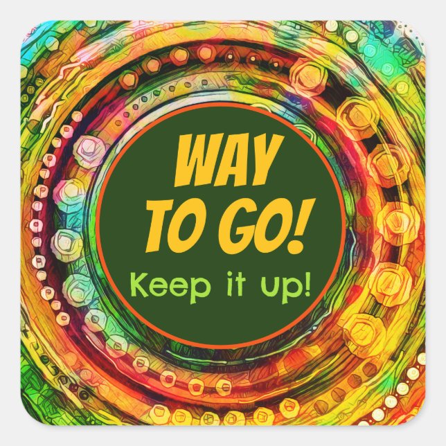 Der Weg zum Spaß farbenfrohe Schüler Lehrer Quadratischer Aufkleber (Vorderseite)