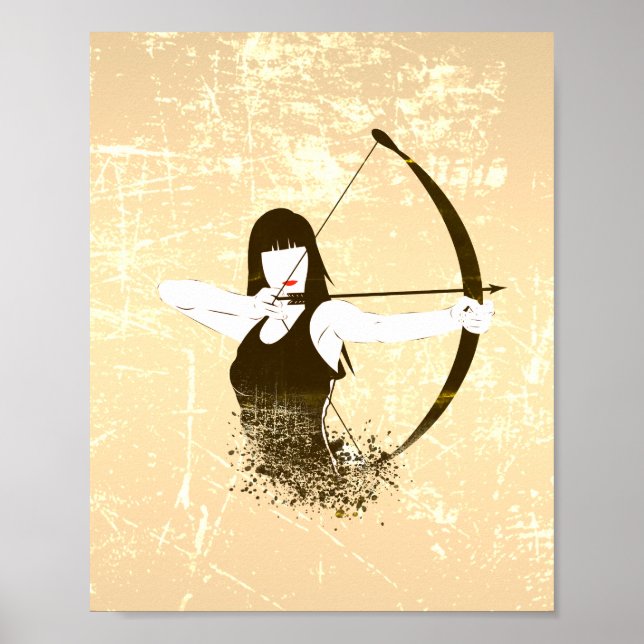 Der weibliche Archer hat einen gestörten Blick Poster (Vorne)