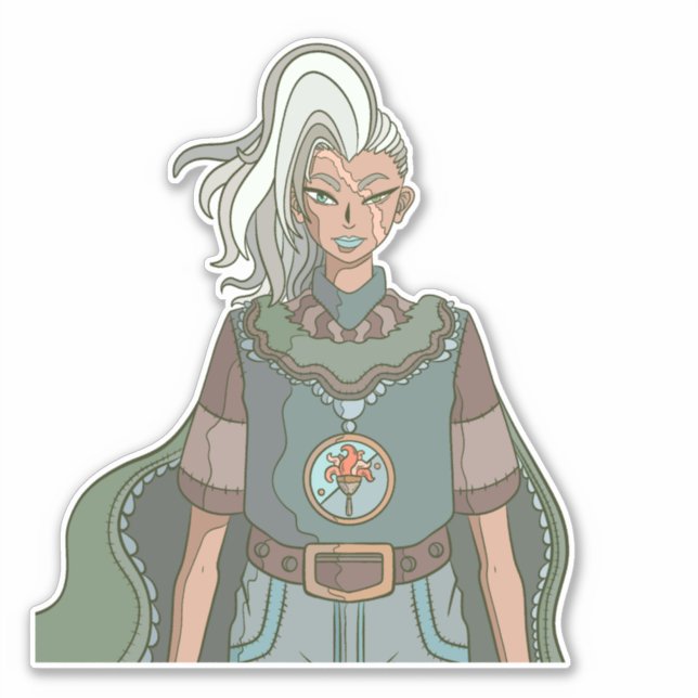 Der weibliche Krieger Aufkleber (Vorderseite)