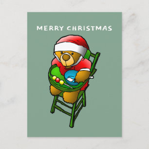 Der Weihnachts-Teddybär Postkarte