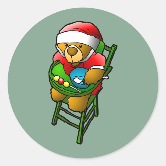 Der Weihnachtsbär Runder Aufkleber (Vorderseite)