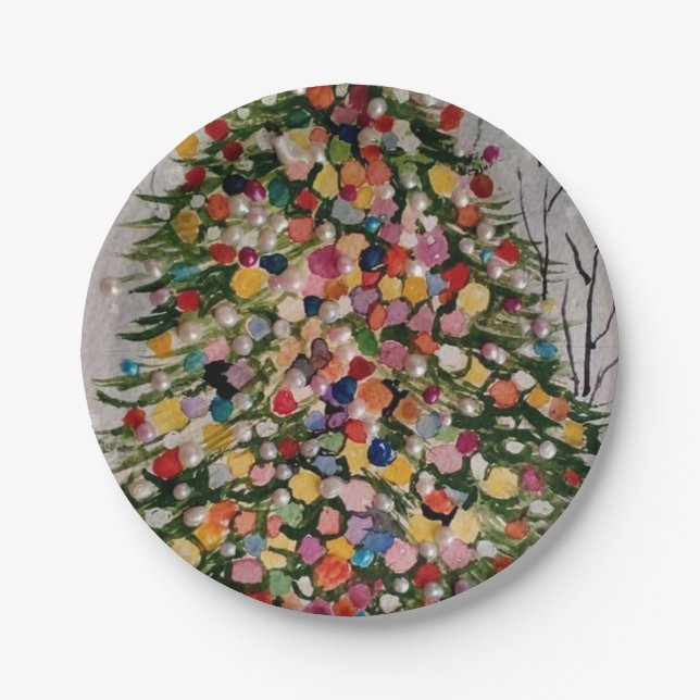 Der Weihnachtsbaum Pappteller (Vorderseite)