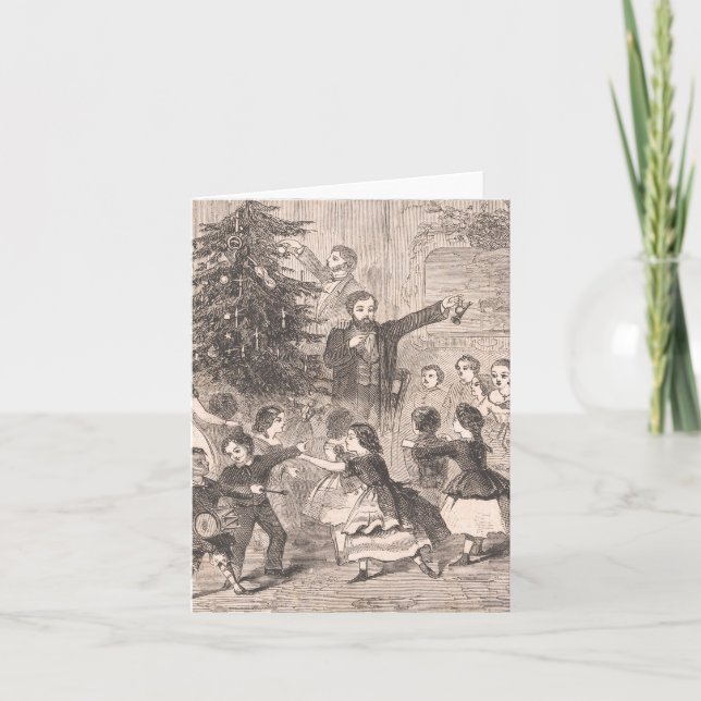 Der Weihnachtsbaum | Winslow Homer Feiertagskarte (Vorderseite)