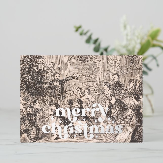 Der Weihnachtsbaum | Winslow Homer Folien Feiertagskarte (Stehend vorne)