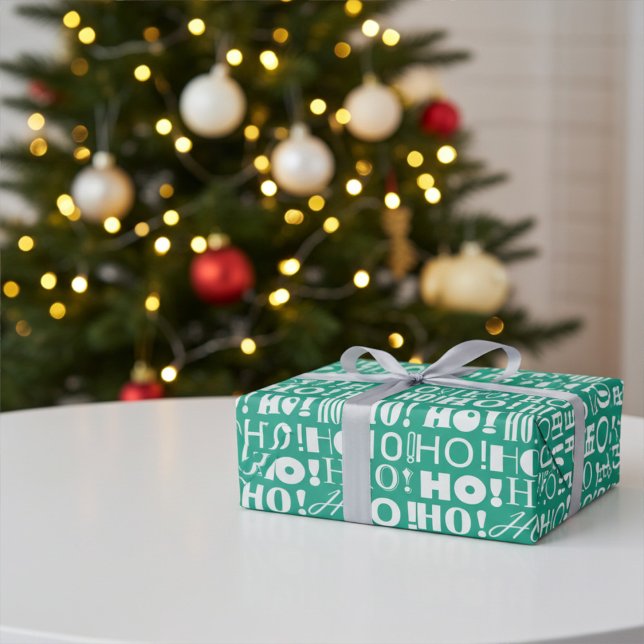 Der Weihnachtsfest! HO! HO! Gruß in Jade Green Geschenkpapier (Von Creator hochgeladen)